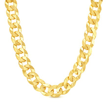 Load image into Gallery viewer, 14K 13MM YELLOW GOLD SOLID CURB 16" CHAIN NECKLACE (AVAILABLE IN LENGTHS 7" - 30")