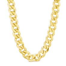 Load image into Gallery viewer, 10K 9.5MM YELLOW GOLD SOLID CURB 24" CHAIN NECKLACE (AVAILABLE IN LENGTHS 7" - 30")