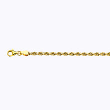 Load image into Gallery viewer, 18K 3MM YELLOW GOLD SOLID DC ROPE 24" CHAIN NECKLACE (AVAILABLE IN LENGTHS 7" - 30")