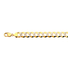 Load image into Gallery viewer, 14K 13MM YELLOW GOLD SOLID PAVE CURB 24" CHAIN NECKLACE (AVAILABLE IN LENGTHS 7" - 30")