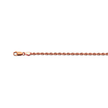 Load image into Gallery viewer, 10K 3.5MM ROSE GOLD SOLID DC ROPE 24" CHAIN NECKLACE (AVAILABLE IN LENGTHS 7" - 30")