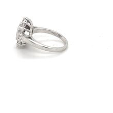 Load image into Gallery viewer, 14K White Gold Sapphire & Diamond Halo Ring
