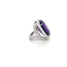 Load image into Gallery viewer, Platinum Cocktail Ring – 31.77ct Amethyst & 2.00ct Natural Diamond Accents