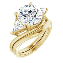 Load image into Gallery viewer, Golden Trio Solitaire Ring