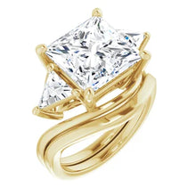 Load image into Gallery viewer, Golden Trio Solitaire Ring