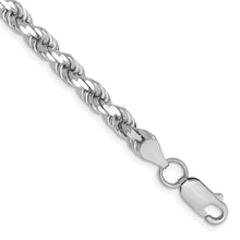 Load image into Gallery viewer, 14k White Gold 4.5mm D/C Rope with Lobster Clasp Chain
