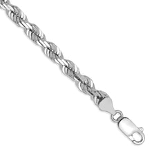 Load image into Gallery viewer, 14k White Gold 5.5mm D/C Rope with Lobster Clasp Chain
