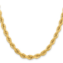 Load image into Gallery viewer, 14K 6.5mm  D/C Rope with Fancy Lobster Clasp Chain
