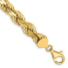 Load image into Gallery viewer, 14K 8mm  D/C Rope with Fancy Lobster Clasp Chain
