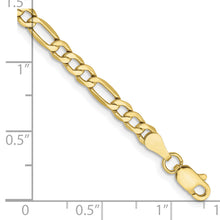 Load image into Gallery viewer, 10k 3.5mm Semi-Solid Figaro Chain
