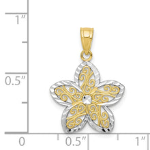 Load image into Gallery viewer, 10K w/Rhodium Filigree Flower Charm
