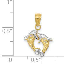 Load image into Gallery viewer, 10K w/Rhodium Small Dolphin Charm
