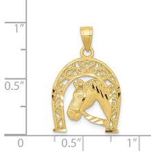 Load image into Gallery viewer, 10K Horseshoe W/Horse Charm
