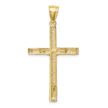 Load image into Gallery viewer, 10K w/ Rhodium Diamond-Cut Crucifix Pendant
