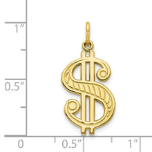 Load image into Gallery viewer, 10k Solid Polished Dollar Sign Charm
