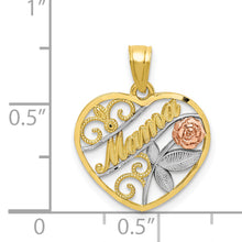 Load image into Gallery viewer, 10K Two-Tone W/White Rhodium D/C MAMA Pendant
