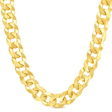 Load image into Gallery viewer, 10K 14MM YELLOW GOLD SOLID CURB 16&quot; CHAIN NECKLACE (AVAILABLE IN LENGTHS 7&quot; - 30&quot;)
