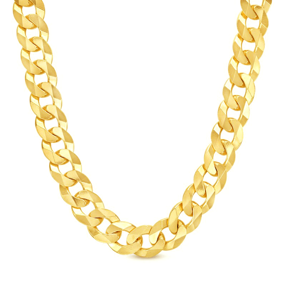 10K 13MM YELLOW GOLD SOLID CURB 20