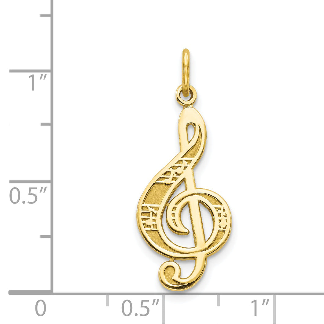 10k Treble Clef Charm