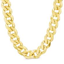 Load image into Gallery viewer, 10K 11MM YELLOW GOLD SOLID CURB 24&quot; CHAIN NECKLACE (AVAILABLE IN LENGTHS 7&quot; - 30&quot;)
