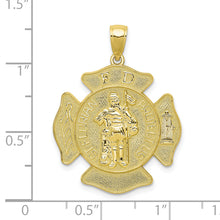 Load image into Gallery viewer, 10k St. Florian Protect Us/Fire Dept. Pendant
