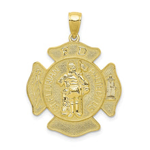 Load image into Gallery viewer, 10k St. Florian Protect Us/Fire Dept. Pendant
