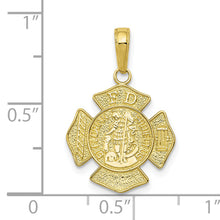 Load image into Gallery viewer, 10k St. Florian Protect Us/Fire Dept. Pendant
