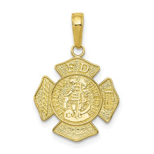 Load image into Gallery viewer, 10k St. Florian Protect Us/Fire Dept. Pendant
