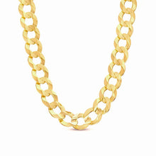 Load image into Gallery viewer, 10K 7MM YELLOW GOLD SOLID CURB 24&quot; CHAIN NECKLACE (AVAILABLE IN LENGTHS 7&quot; - 30&quot;)
