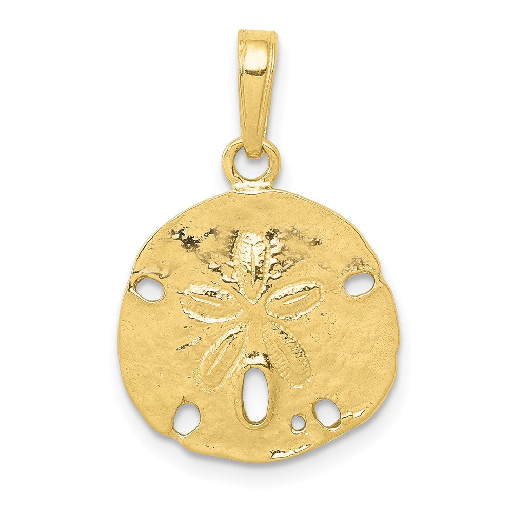 10K Polished Sand Dollar Pendant