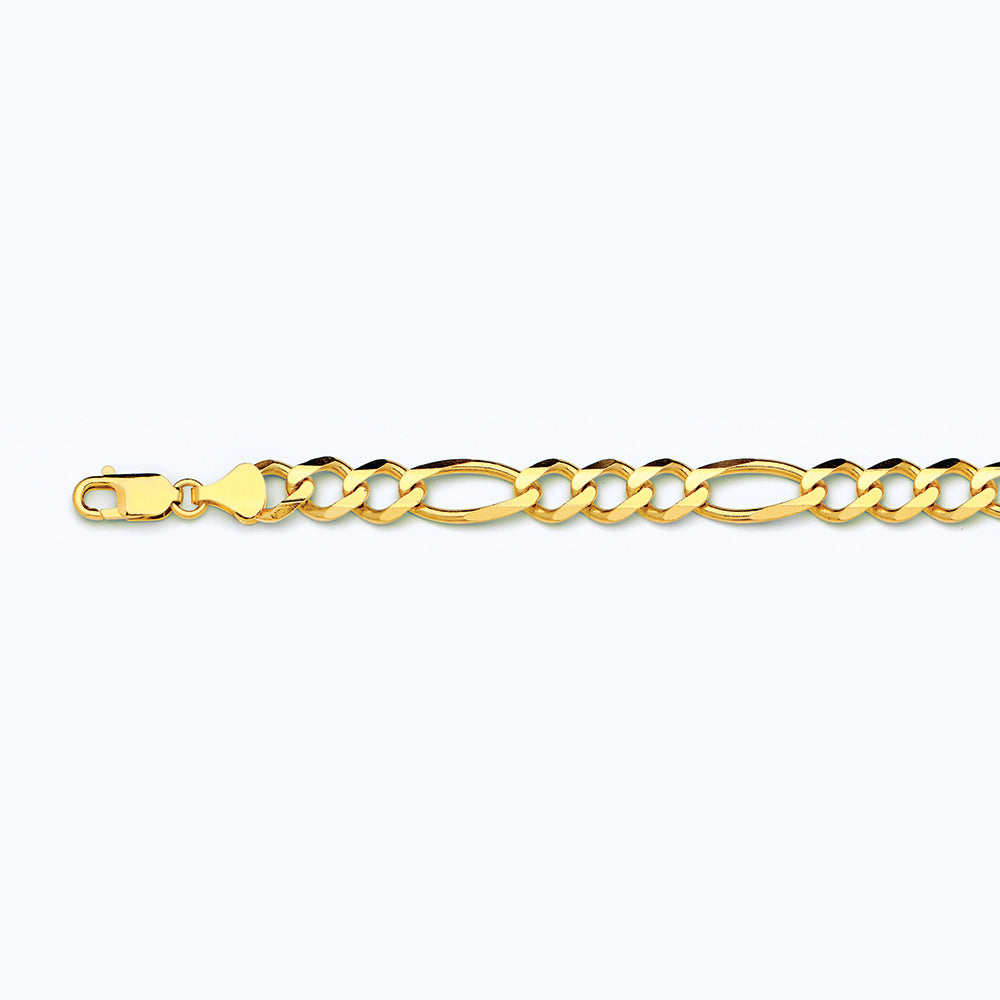 10K 9.5MM YELLOW GOLD SOLID FIGARO 18