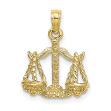 Load image into Gallery viewer, 10K 3-D Libra Zodiac Pendant
