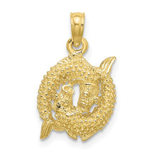 Load image into Gallery viewer, 10K 3-D Pisces Zodiac Pendant
