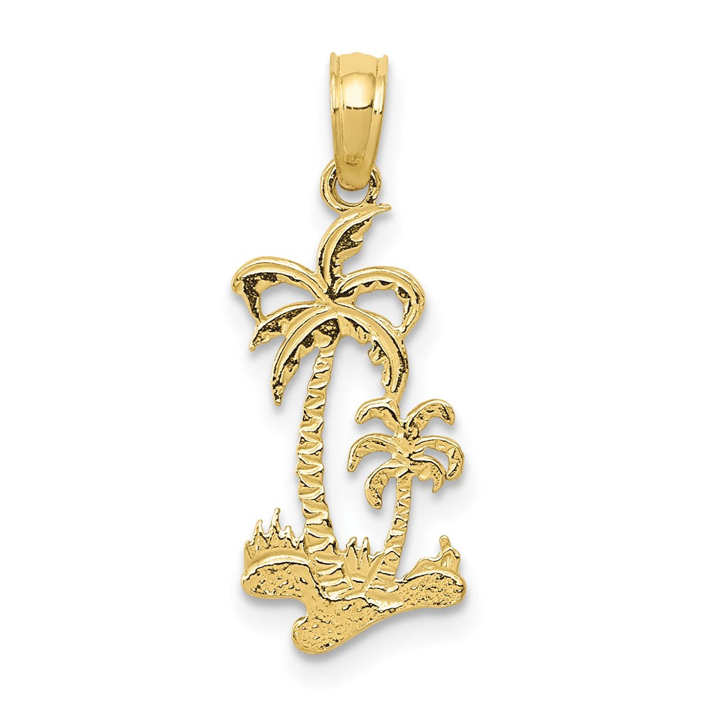 10K Double Palm Trees Pendant