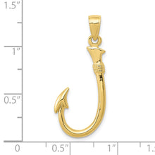 Load image into Gallery viewer, 10K 3D Fish Hook Pendant
