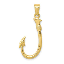 Load image into Gallery viewer, 10K 3D Fish Hook Pendant
