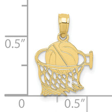 Load image into Gallery viewer, 10K Basketball in Net Pendant
