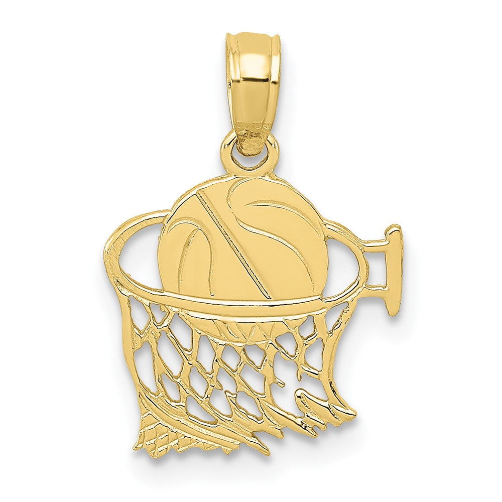 10K Basketball in Net Pendant