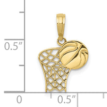 Load image into Gallery viewer, 10K Basketball Hoop And Ball Pendant
