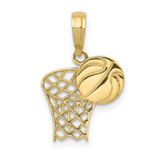 Load image into Gallery viewer, 10K Basketball Hoop And Ball Pendant
