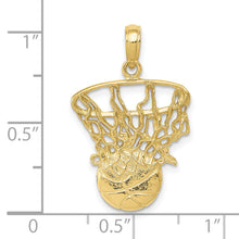 Load image into Gallery viewer, 10K Swoosh Basketball and Net Pendant
