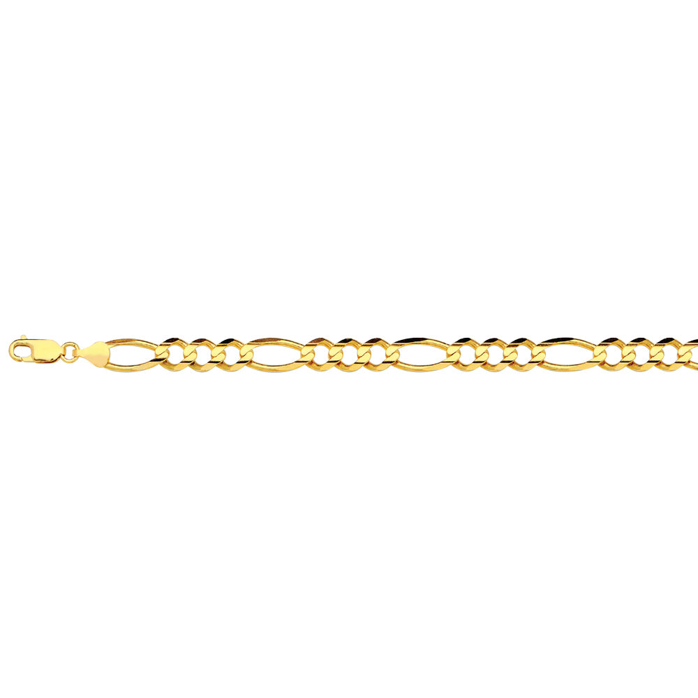 10K 8MM YELLOW GOLD SOLID FIGARO 20