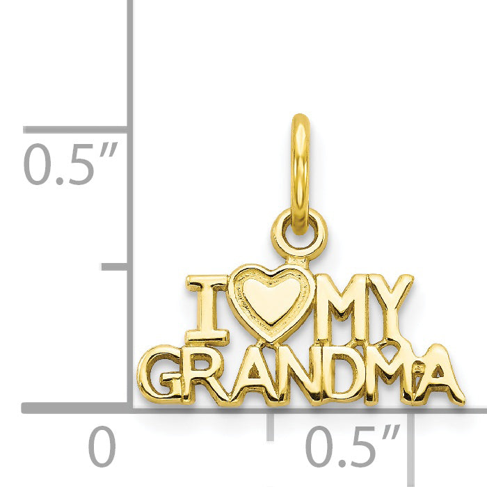 10K I LOVE MY GRANDMA Charm