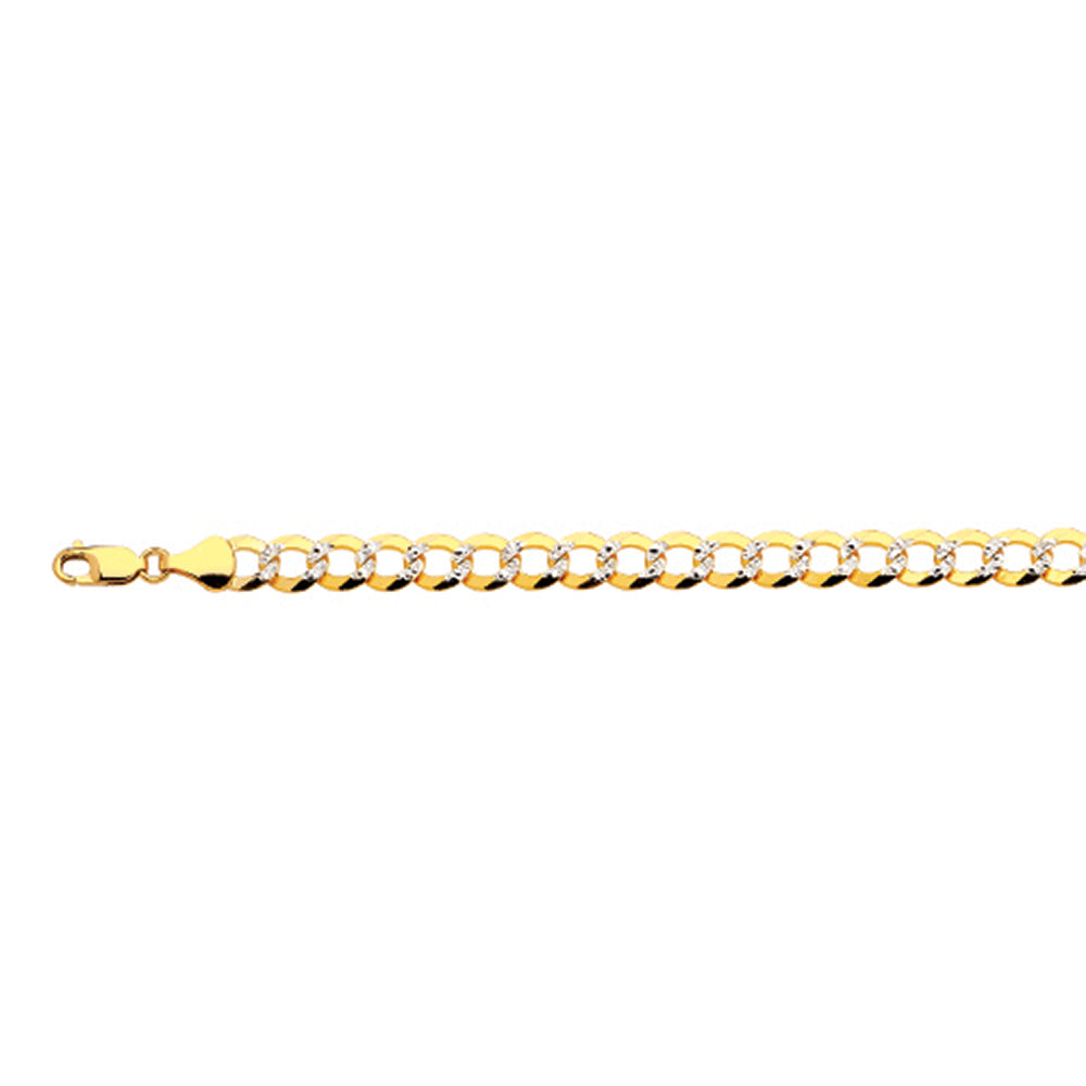 10K 8MM YELLOW GOLD SOLID PAVE CURB 26