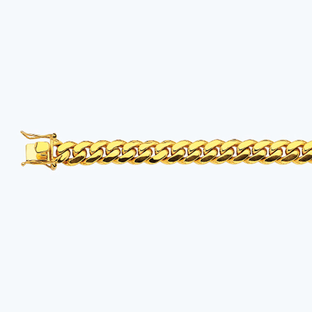 10K 11MM YELLOW GOLD SOLID MIAMI CUBAN 22