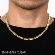 Load image into Gallery viewer, 18K 6MM YELLOW GOLD SOLID MIAMI CUBAN 24" CHAIN NECKLACE (AVAILABLE IN LENGTHS 7" - 30")
