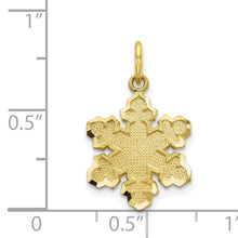 Load image into Gallery viewer, 10k Solid Satin Snowflake Charm
