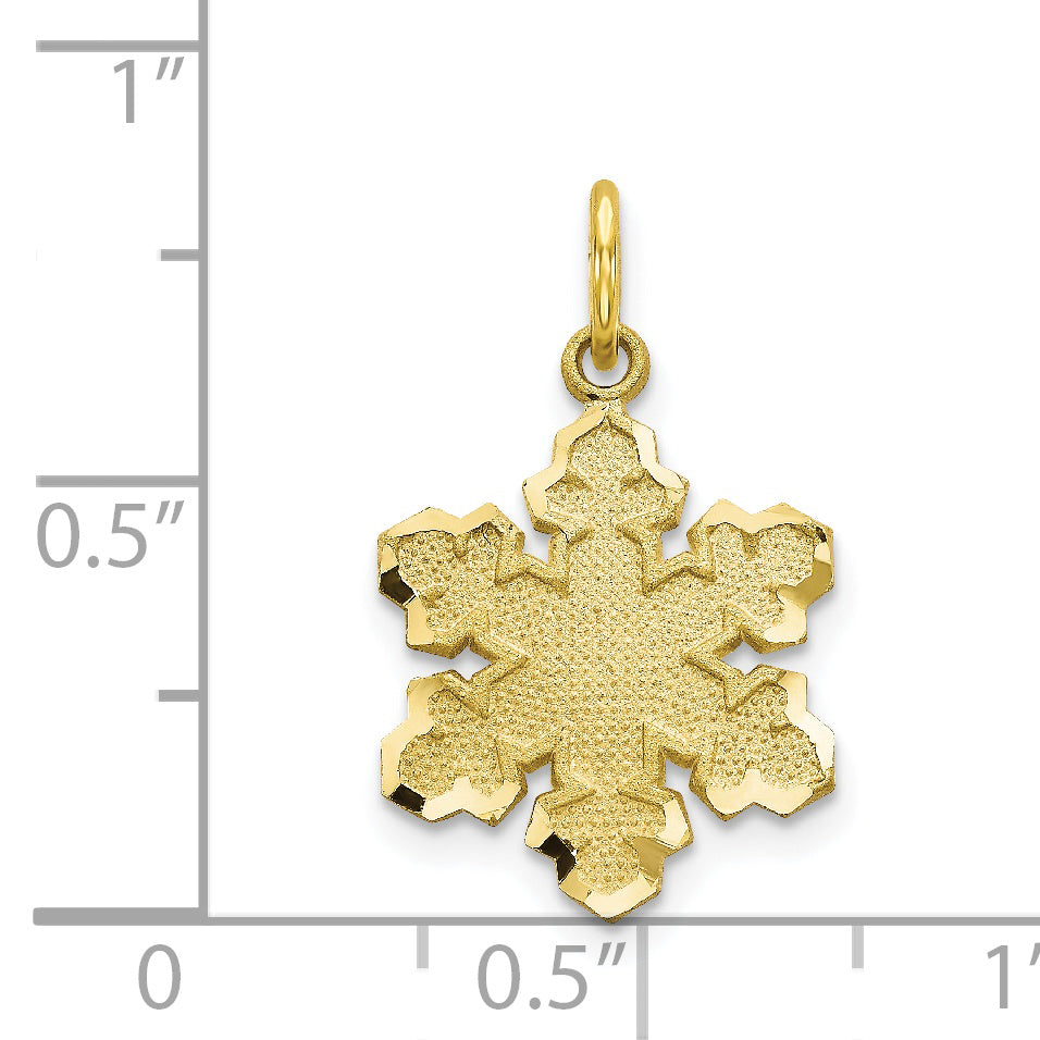 10k Solid Satin Snowflake Charm