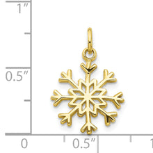 Load image into Gallery viewer, 10k Solid Polished Snowflake Charm
