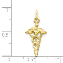 Load image into Gallery viewer, 10k Solid Caduceus Charm

